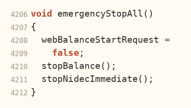 Code: Emergency stop function